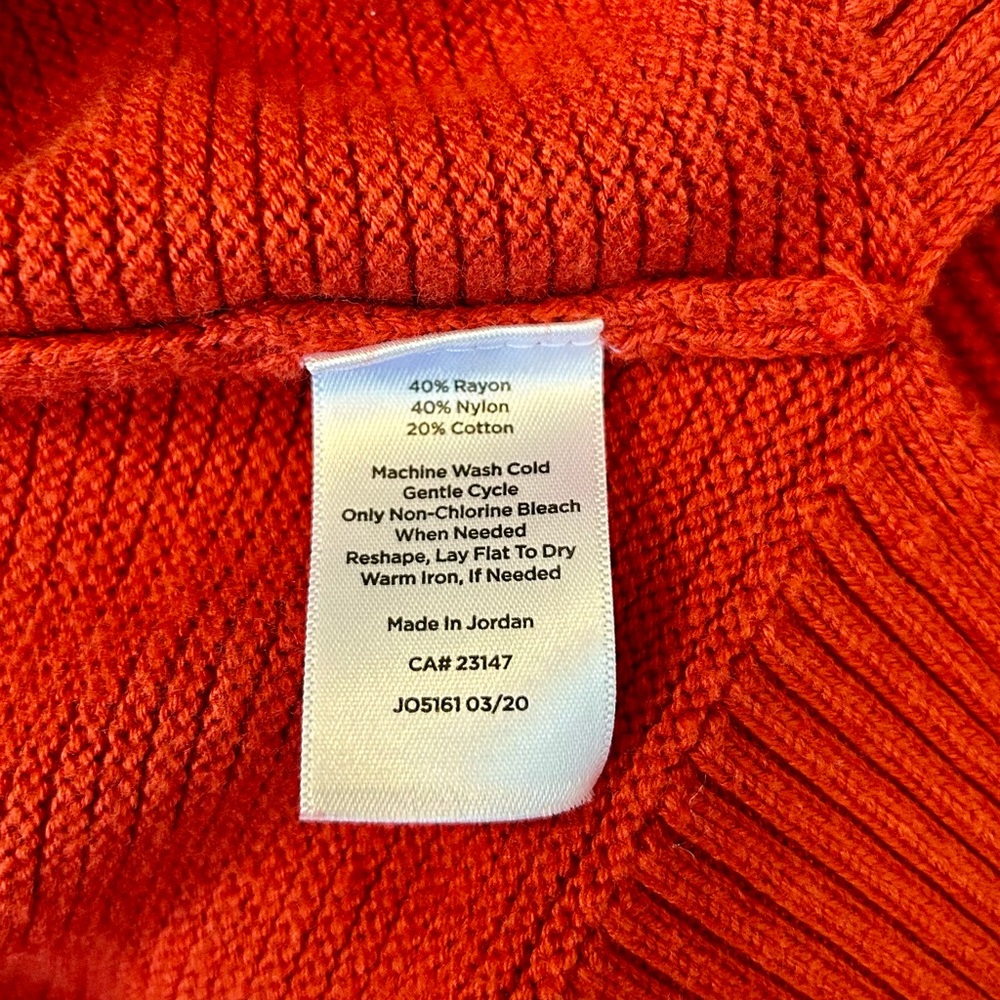 Talbots Burnt Orange Ribbed Sweater 2X - Picture 4 of 5